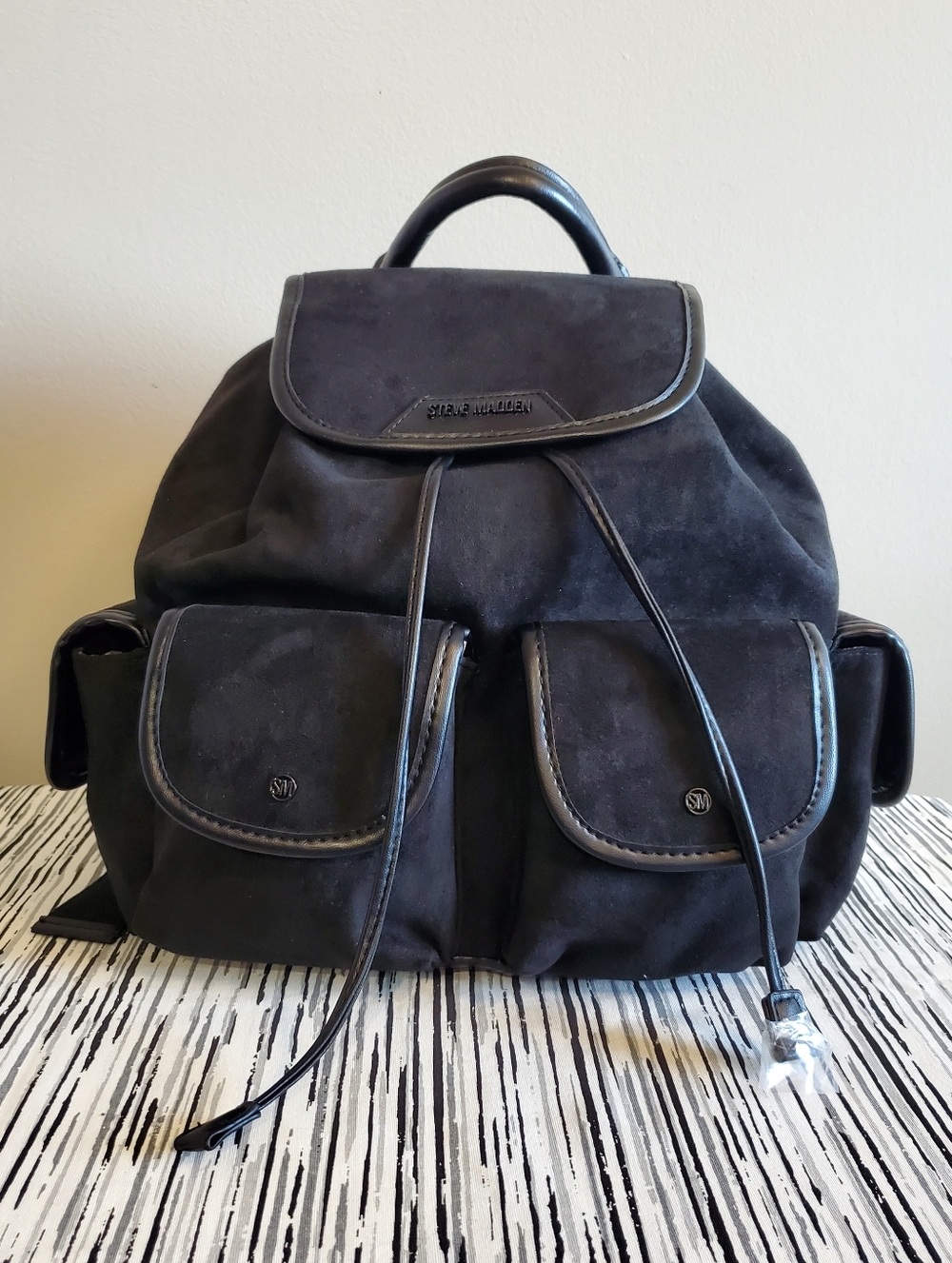 Steve Madden Bzelda Black Suede Backpack